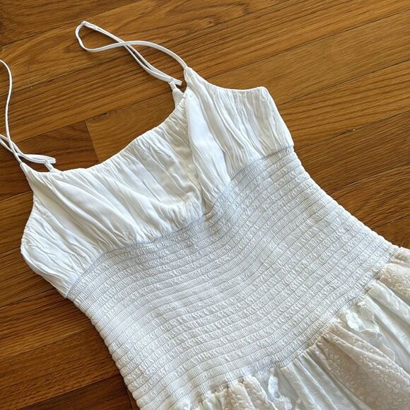 Anthropologie Maeve Sleeveless Embellished Smocked Midi Dress - Picture 7 of 10